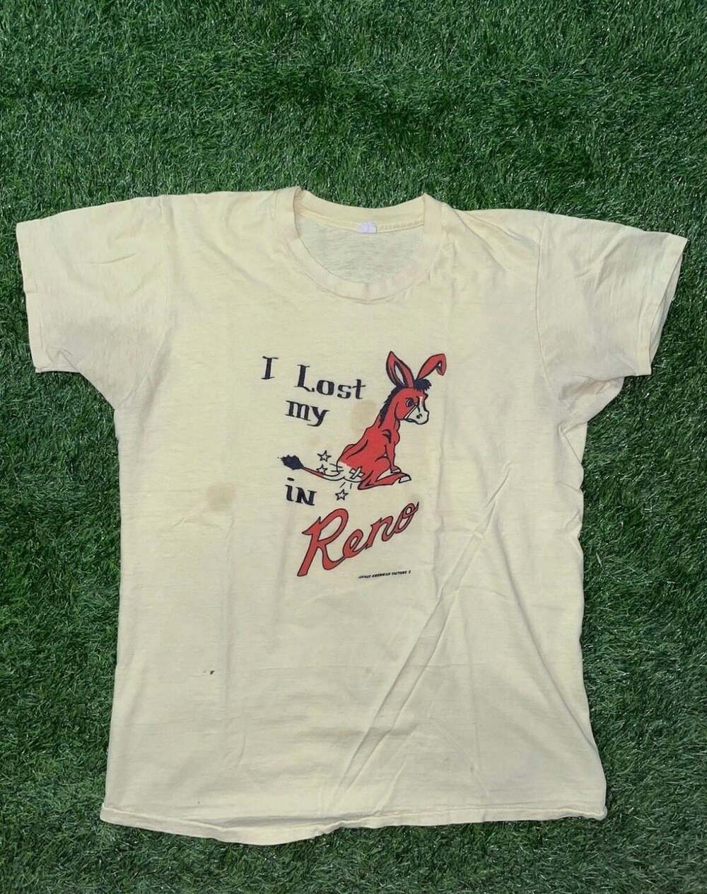 Vintage Great American Factory I Lost My Ass In Reno T-Shirt Size XL